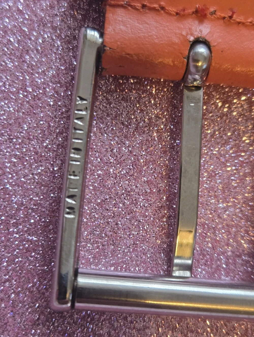 Ermenegildo Zegna Woven Belt Sz 31 Orange Italian Leather Trim Made in Italy